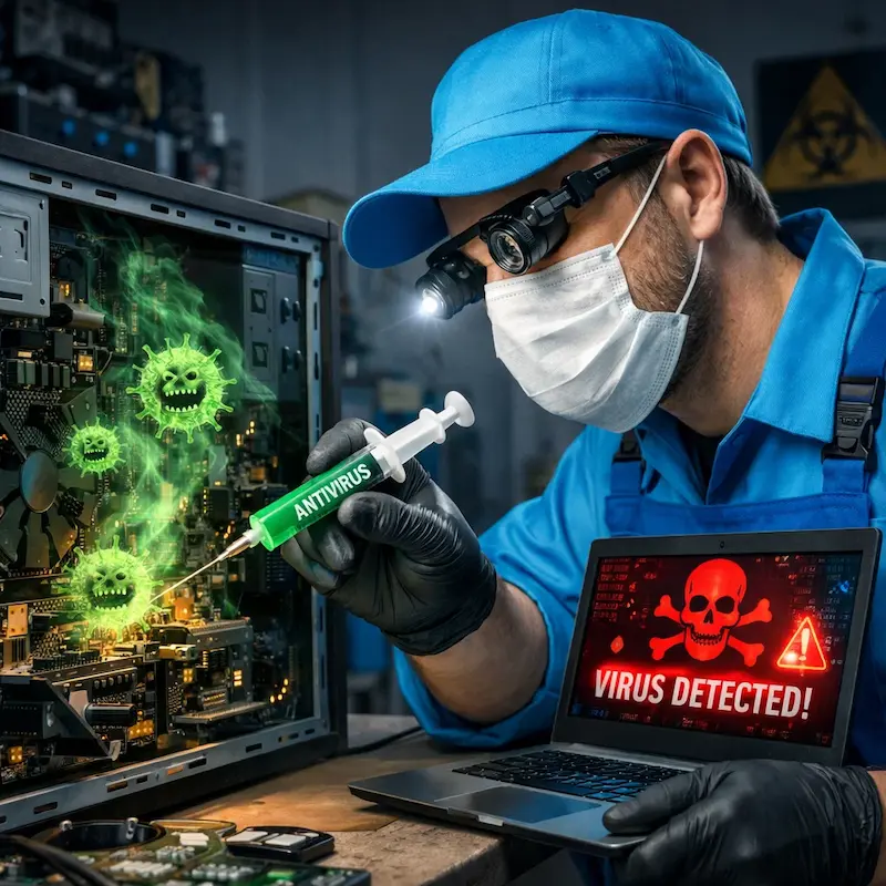 Лечение компьютера от вирусов в Гурьевске на дому